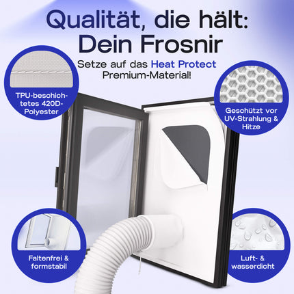 Detailansicht des HeatProtect Premium Materials der Frosnir Fensterabdichtung, entwickelt für langlebige Abdichtung am Fenster.